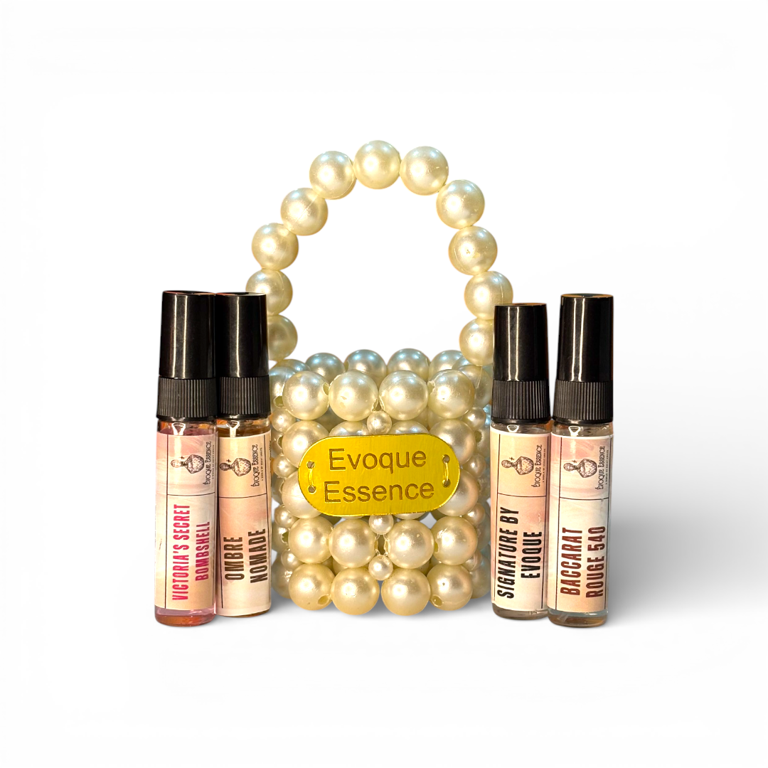 4 Perfume Testers 5ml in a pearl bag